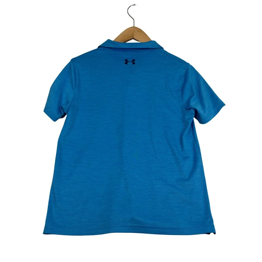 Under Armour Boys Blue HeatGear Short Sleeve Polo Shirt YLG